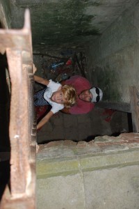 Porter climbs to the top of the fort