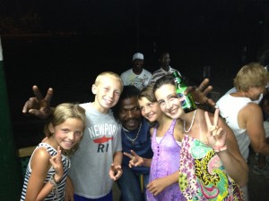 The kids dance with Titus
