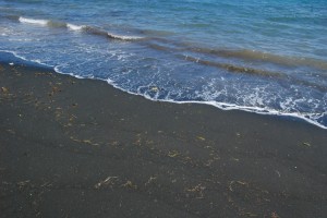 Sparkly black sand beach