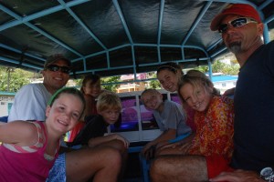 touring Bequia in our open air bus