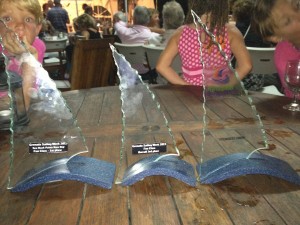 Our awards, plus a $100 gift certificate to local marine supply store (which was spent the very next day!)