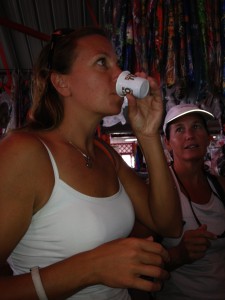 ...and were persuaded into trying some homemade "wine" by one of the vendors. It was like doing a shot of Listerine.