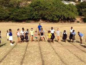 The starting line for the running race