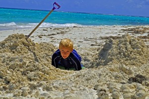 If you added all the holes together that this kid has dug on beaches all over the world, he could have gotten to China by now!