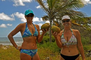 drinking coconut water