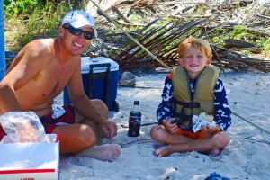 Chris and Porter enjoying our picnic lunch.