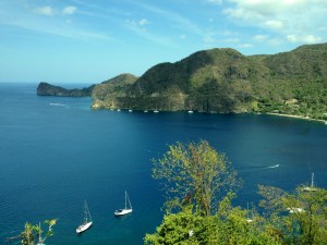 A view of the boats from the ziplining forest