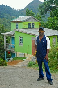 One my new favorite pics.  Winston in front of his house, deep in the northern part of the country.