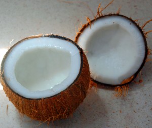 Fresh coconut for breakfast