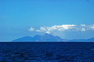 The active volcano on Montserrat sending its warning signs into the air.