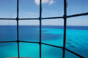 From inside the lighthouse