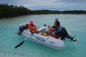 tooling around in the dinghy together