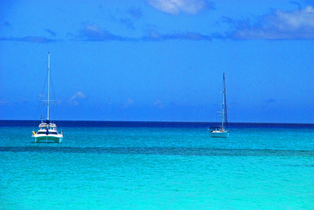 s/v Anything Goes and s/v Patronus anchored off Great Inagua Island, The Bahamas