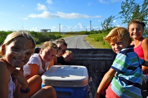 No seat belts, no car seats, no problem.  There are also no traffic lights and only about 10 other cars...