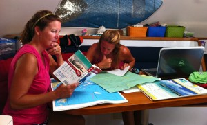 Wendy and I pore over charts and guidebooks to plan our voyage through the Bahamas.  How do you cut 700 islands down to what is manageable in 6 weeks?