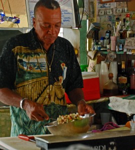 Max makes his super awesome, super spicy conch salad for Wendy.