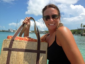 my beautiful new straw totebag (we save our splurges for times when we can support the local economy.)