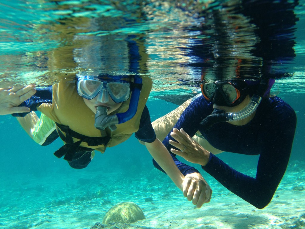 We even got Porter to snorkel, as long as he got to hold my hand.