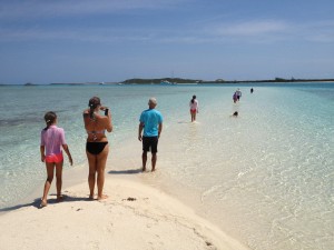 walking out along the spit