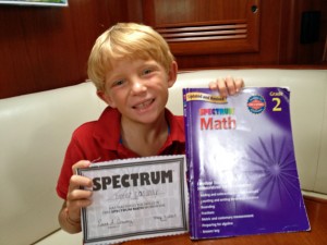 Porter finishes the second grade math program (he's only in first grade).