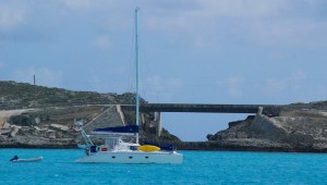 This bridge used to be a natural one.  Amazing what those waves can do!